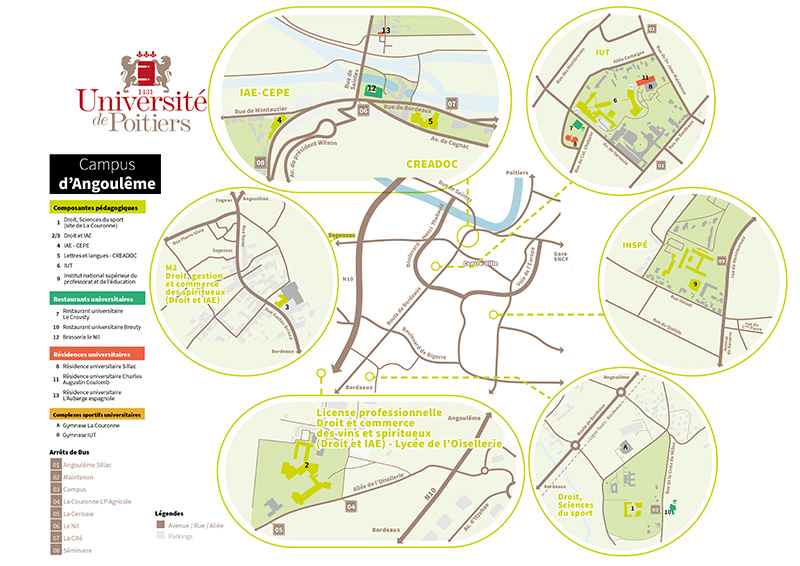 Plan du campus d'Angoulême