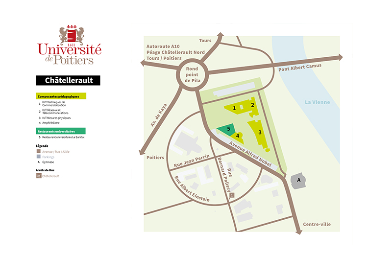 Plan du campus de Châtellerault