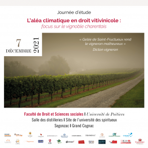 Journée d’étude : L’aléa climatique en droit vitivinicole : focus sur le vignoble charentais