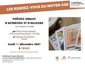 Conférence chantée : Poésies orales d'autrefois et d'ailleurs