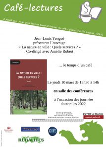 Café lectures MSHS : "La nature en ville : quels services ?"
