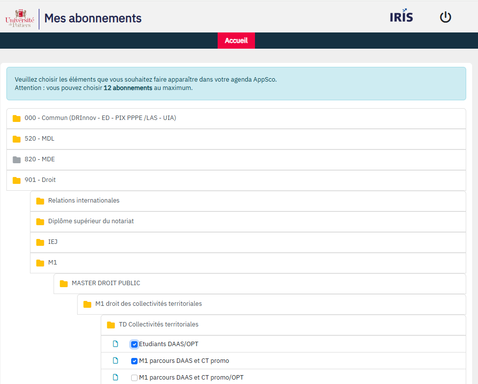 Choisir ses abonnements